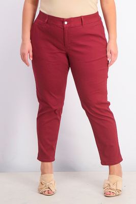 Womens Rosabel Skinny Cuffed Fit Solution Pants Burgundy Womens Rosabel Skinny Cuffed Fit Solution Pants Burgundy