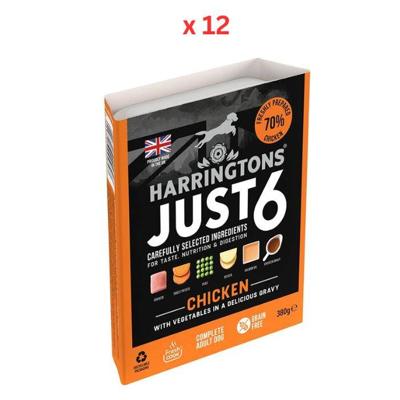 Harringtons Just 6 Chicken Grain Free Adult Wet Dog Food 380g Pack Of 12
