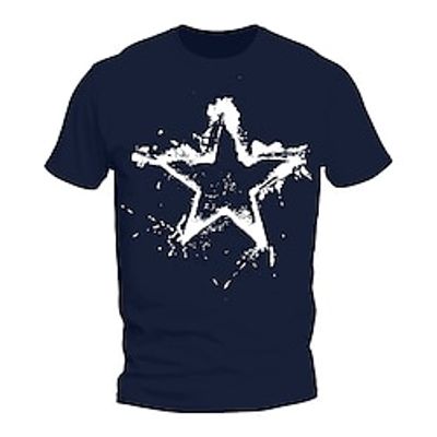 Star Ink Painting Black White Red T shirt Tee Men's Graphic Cotton Blend Shirt Sports Classic Shirt Short Sleeve Comfortable Tee Sports Outdoor Holiday Summer Fashion Designer Clothing S M L XL XXL Lightinthebox