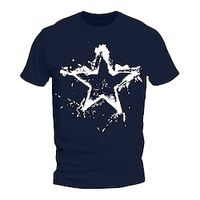 Star Ink Painting Black White Red T shirt Tee Men's Graphic Cotton Blend Shirt Sports Classic Shirt Short Sleeve Comfortable Tee Sports Outdoor Holiday Summer Fashion Designer Clothing S M L XL XXL Lightinthebox - thumbnail