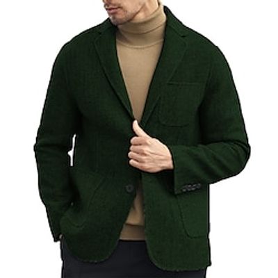 Men's Tweed Herringbone Blazer Jacket Vintage Office Plus Size Regular Tailored Fit Single Breasted Two-buttons ArmyGreen grey blue White Red Burgundy 2023 Lightinthebox Men's Tweed Herringbone Blazer Jacket Vintage Office Plus Size Regular Tailored Fit Single Breasted Two-buttons ArmyGreen grey blue White Red Burgundy 2023 Lightinthebox