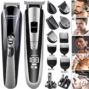 Kemei Hair Trimmer Electric Clipper Beauty Kit Multifunction Men's Shaver Beard Trimmer Cordless Cutting Machine LCD Display 5 Lightinthebox