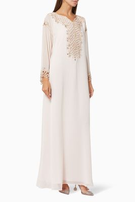 Moroccan Style Kaftan in Hand Embroidered Chiffon Moroccan Style Kaftan in Hand Embroidered Chiffon