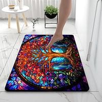 The Tree of Life Bathroom Deco Diatomaceous Earth Bath Mat Xmas Soft Mat Rubber Anti-Slip Fast Dry Super Absorbent Thin Bathroom Mat for Under Door - Bathroom Floor Mat Rug Bathtub Front Shower Mat Sink Lightinthebox - thumbnail
