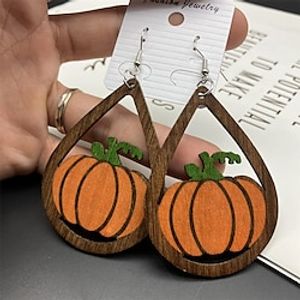 Women's Drop Earrings Fine Jewelry Classic Rabbit Cat Skull Statement Cartoon Wood Earrings Jewelry 1#  2#  3# For Halloween 1 Pair Lightinthebox