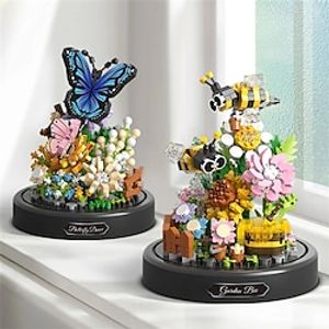 City Creativity Flower Bouquet Bee Butterfly Model Mini Building Blocks Bricks Children'S Toys Gift  Valentine's Day Lightinthebox