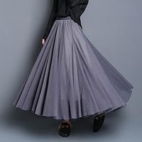 Women's Tutu Long Skirt Maxi Organza Light Pink Nude Black White Skirts Pleated Long Street Casual Daily S M L Lightinthebox - thumbnail