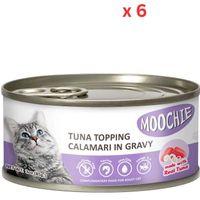 Moochie Adult Tuna Topping Calamari 85G Can (Pack Of 6)