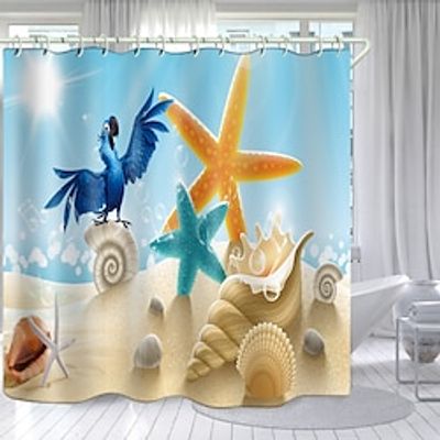 Bathroom Deco Shower Curtain with Hooks Bathroom Decor Waterproof Fabric Shower Curtain Set with12 Pack Plastic Hooks Lightinthebox