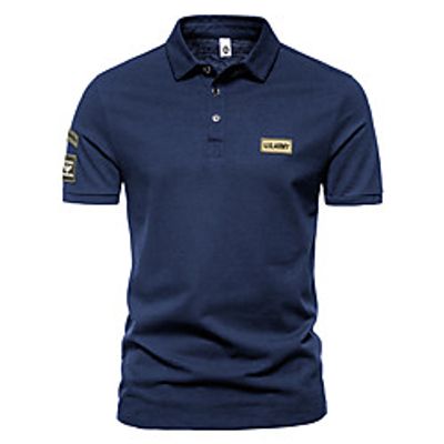 Men's Polo non-printing Solid Color Short Sleeve Casual Tops Simple Lightweight Military Comfortable Army Green Black Khaki Lightinthebox