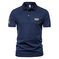 Men's Polo non-printing Solid Color Short Sleeve Casual Tops Simple Lightweight Military Comfortable Army Green Black Khaki Lightinthebox - thumbnail