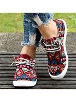 Ethnic Striped Canvas Lace-up Shoes