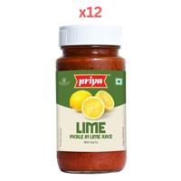 Priya Lime Pickle In Lime Juice 300g Pack of 12