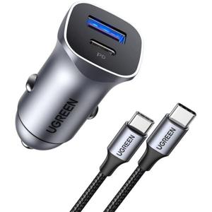 Ugreen A+C Dual-Port Car Charger PD30W+SCP22.5W