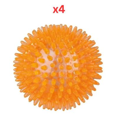 Trixie Thermoplastic Hedgehog Ball Toy For Dogs - Orange 8cm (Pack Of 4)