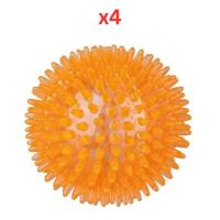 Trixie Thermoplastic Hedgehog Ball Toy For Dogs - Orange 8cm (Pack Of 4)