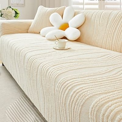 Jacquard Sofa Cover Stretch Slipcovers Soft Durable Couch Cover 1 Piece Spandex Fabric Washable Furniture Protector fit Armchair SeatLoveseatSofaXL SofaL Shape Sofa Lightinthebox