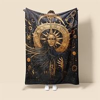 Egyptian Golden Statue Style Super Soft Blanket,Lightweight Fashion Novelty Flannel Throw Blankets Warm 3D Printed All Seasons Room Decoration Gifts Lightinthebox - thumbnail