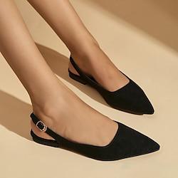 Women's Flats Slip-Ons Dress Shoes Comfort Shoes Party Daily Bridesmaid Shoes Flat Heel Pointed Toe Casual Minimalism Suede Loafer Almond Black Red Lightinthebox