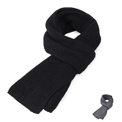 Men's Casual Daily Weekend Black Dark Navy Scarf Plain miniinthebox