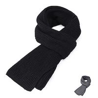 Men's Casual Daily Weekend Black Dark Navy Scarf Plain miniinthebox - thumbnail