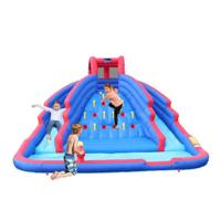 Megastar Inflatable Niagra Waterfall Park With Climbing Wall And Dual Slides - 3.89X3.39X2.4 M