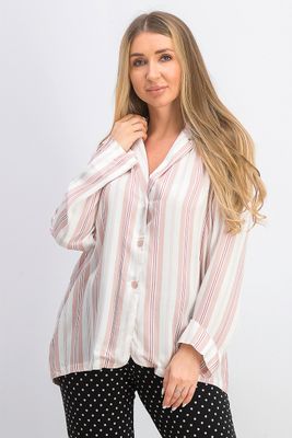 Womens Long Sleeve Sleep Top  Rose Pale