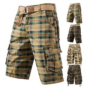 Men's Cargo Shorts Hiking Shorts Pocket Multi Pocket High Rise Solid Colored Wearable Outdoor Knee Length Outdoor Casual Classic Yellow Army Green High Waist Inelastic miniinthebox