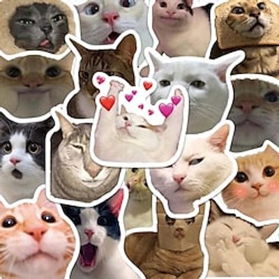 50 Popular Cute Cat Funny Emoji Pack Cat  Plant Graffiti Sticker Waterproof Stickers For Laptops Water Bottles Helmets Luggage Lightinthebox