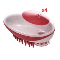 M-PETS Rubeaz Soap Dispenser & Brush Red (Pack of 4)