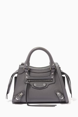 Neo Classic Mini Top Handle Bag in Grained Calfskin