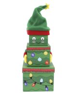 Homesmiths Christmas Plush Box Tree Set of 3