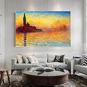 Famous Artist Monet Artworks Sunrise Impression Nature Landscape Oil Painting Handpainted on Canvas Abstract Landscape Wall Art Pictrue Home Decor miniinthebox