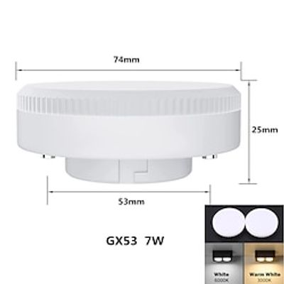 4pcs 1pcs LED Cabinet Light Bulb GX53 Replacement 7W Without Main Light PC Cover Down Light Ceiling Light Energy Saving 220-240V Lightinthebox