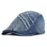 Mens Vintage Washed Cotton Cowboy Beret Hat Casual Travel Sunscreen Golf Forward Caps