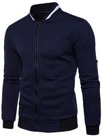 Band Collar Pocket Embossed Men Jacket - thumbnail