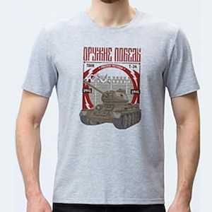 Men's Plus Size Big Tall T shirt Tee Tee Crewneck Gray Short Sleeves Outdoor Going out Print Letter Graphic Prints Clothing Apparel Cotton Blend Streetwear Stylish Casual Lightinthebox