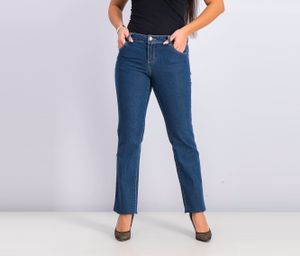 Womens Mid Wash Straight Leg Jeans  Navy
