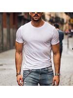 Men's Casual Basics Breathable Crew Neck Cotton Short Sleeve T-Shirt