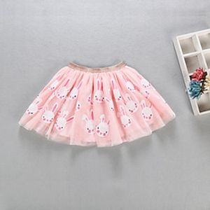 Toddler Girls' Skirt Animal Active Outdoor 3-7 Years Spring White feather Pink rabbit Silver snowflake Lightinthebox