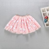 Toddler Girls' Skirt Animal Active Outdoor 3-7 Years Spring White feather Pink rabbit Silver snowflake Lightinthebox - thumbnail