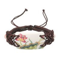 Women's Ethnic Bracelet Ceramics Flower Rope Retro Bracelet