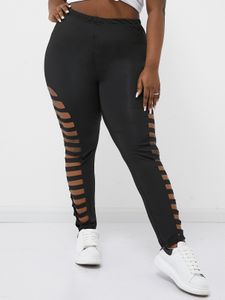 YOINS BASICS Plus Size Black Cut Out Leggings