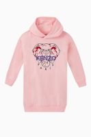 Elephant Jersey Fleece Hooded Dress - thumbnail