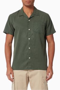 Cuban Collar Cotton-blend Shirt