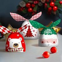 10PCS 50PCS Christmas Candy Bags, Santa Claus, Rabbit Ears, Snack Packaging Bags, Goody Bags, Goodie Bags Lightinthebox - thumbnail