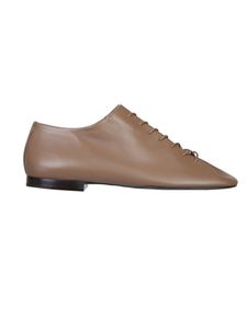 Brown Leather Lace-Up Shoes