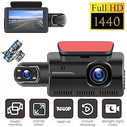 3-inch Driving Recorder in Front of The Car High-definition Dual-lens Dual-recording 360-degree Car Camera Lightinthebox