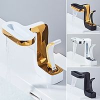 Bathroom Sink Faucet - Waterfall Electroplated Centerset Single Handle One HoleBath Taps miniinthebox