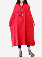 Pure Color Vintage Hooded Coats